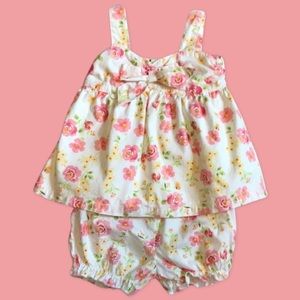 Mini Muffins Girls 12M Floral 2 Piece Set EUC